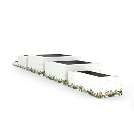 Christmas Cake Box with window lid Dim.12x12x5in.