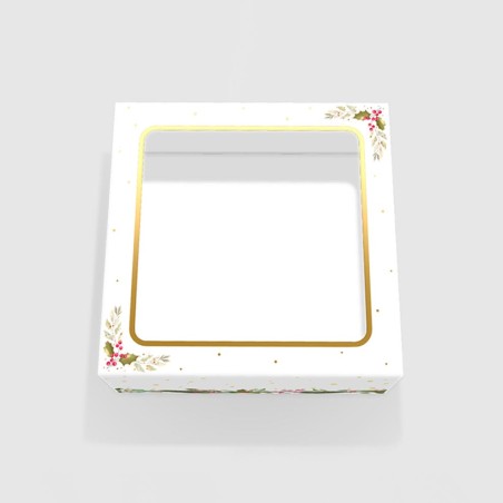 Christmas Cake Box with window lid Dim.14x14xH6in.