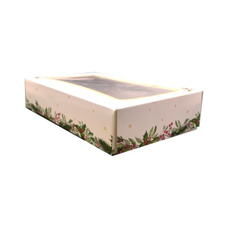 Christmas Cake Pastry Box with window Dim.20x12xH4cm