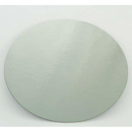 Silver-White Double Face Round Cut Edge Cake Cards 16,9cm|6,65" 1,5mm Thick 1pc.