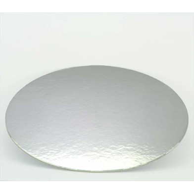 Silver-White Double Face Round Cut Edge Cake Cards 16,9cm|6,65" 1,5mm Thick 1pc.