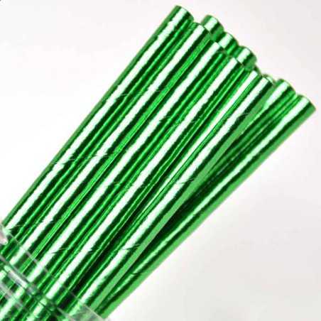 Red n Green Foil Solid Paper Straws