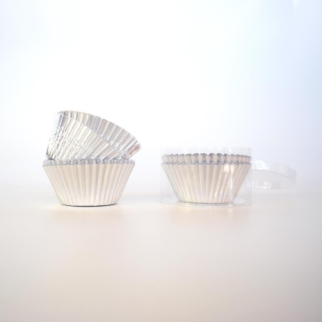 Ασημένιες Θήκες για Cupcakes με Βάση 5xΥ3,8εκ 60τμχ