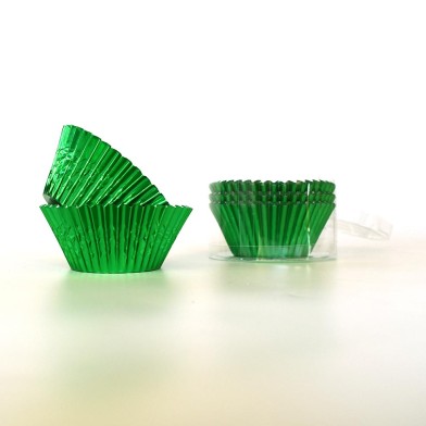 Green Foil Cupcake cases 60pcs Dim. Base 5cm, H3,8cm