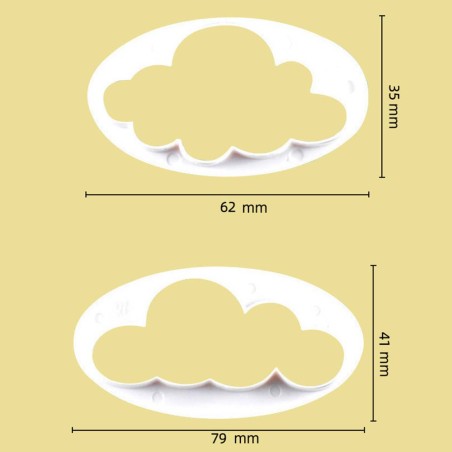 Clouds Plastic pastry cutter set of 5
