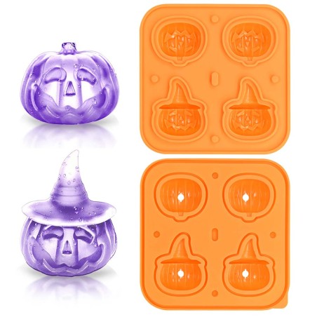 3D Pumpkin Pops 2 Part Silicone Mold 4,4xH5,4cm 2cav.