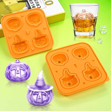 3D Pumpkin Pops 2 Part Silicone Mold 4,4xH5,4cm 2cav.