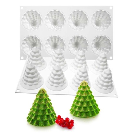 Christmas Trees monoportion Silicone Mold 80ml Diam.6cm 8cav.
