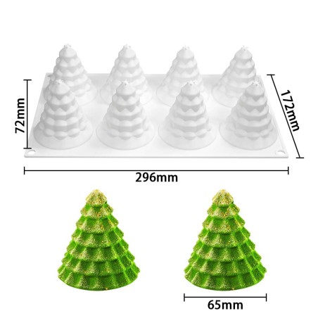 Christmas Trees monoportion Silicone Mold 80ml Diam.6cm 8cav.