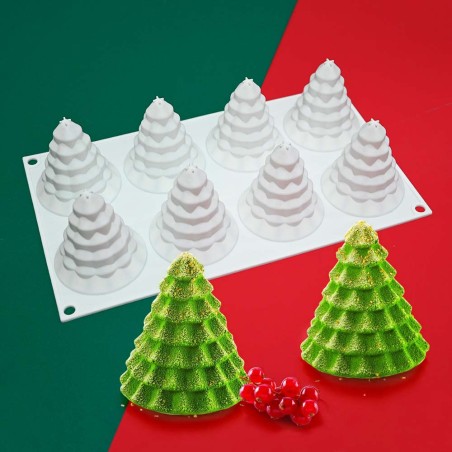 Christmas Trees monoportion Silicone Mold 80ml Diam.6cm 8cav.