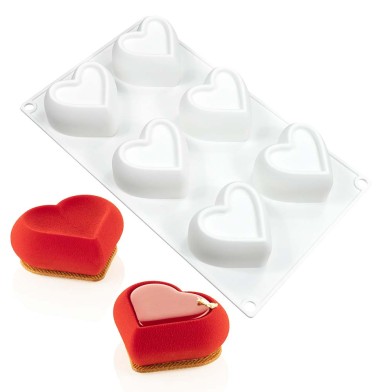 Heart with depression monoportion Silicone Mold 6,5x6cm 6cav.