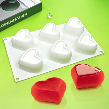 Heart with depression monoportion Silicone Mold 6,5x6cm 6cav.