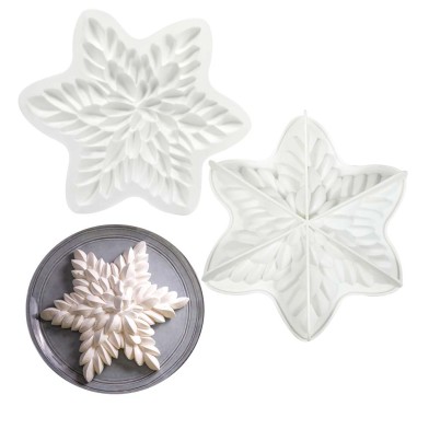 Large Snowflake Topper Silicone Mold Dim.19,2x2,7cm