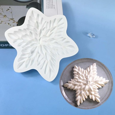 Large Snowflake Topper Silicone Mold Dim.19,2x2,7cm