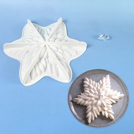 Large Snowflake Topper Silicone Mold Dim.19,2x2,7cm