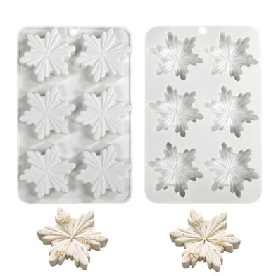 Snowflake Topper/Monoportion Silicone Mold 6,5cm 6cav.