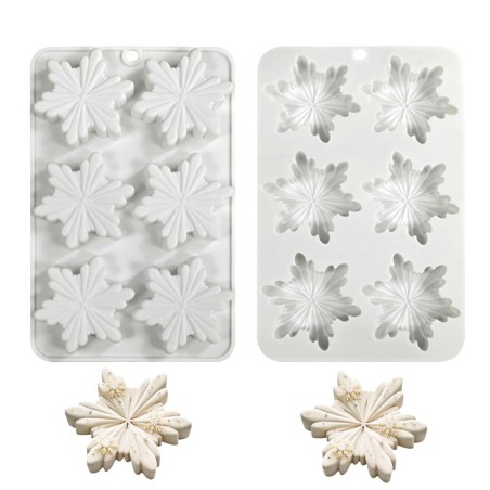 Snowflake Topper/Monoportion Silicone Mold 6,5cm 6cav.