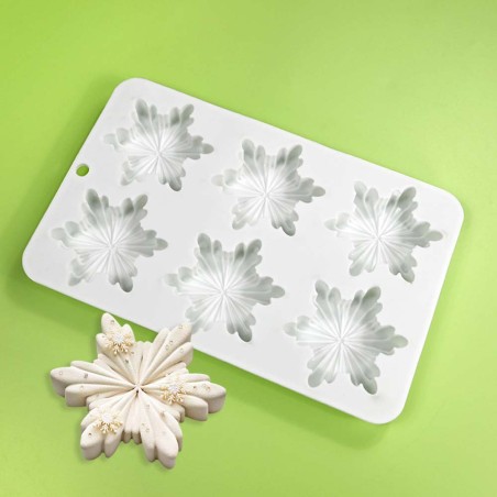 Snowflake Topper/Monoportion Silicone Mold 6,5cm 6cav.