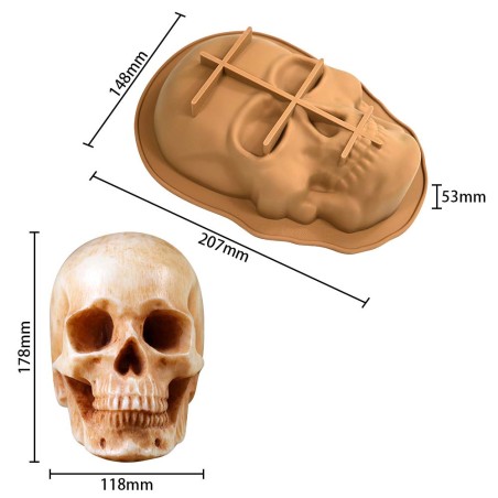 Skull Silicone Mold 17,8xH11,8cm