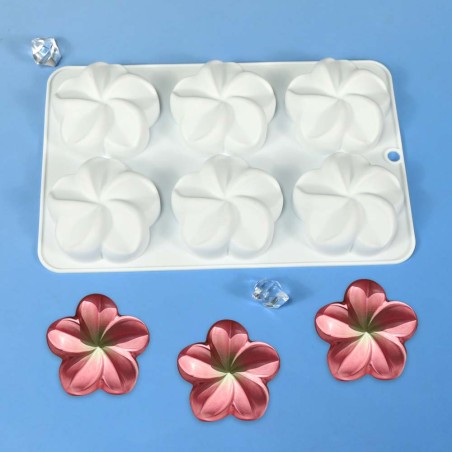 Flower Monoportion Silicone Mold D6,2xH2,4cm 6cav.