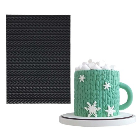 Cable Knit Silicone Imprint Mat 24,7x18,2xH0,3cm