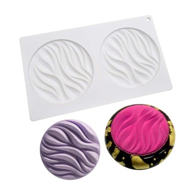 Waves Semifreddo Cake Topper Silicone Mold Diam.13,4cm 2cav.