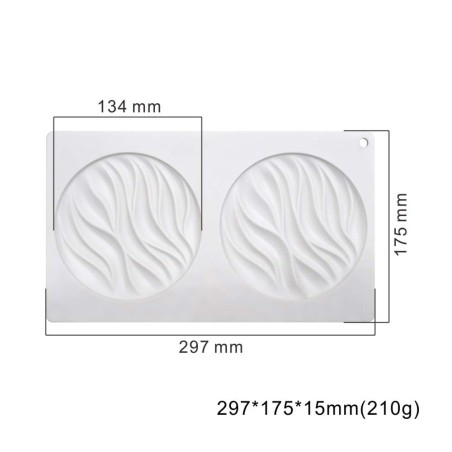 Waves Semifreddo Cake Topper Silicone Mold Diam.13,4cm 2cav.
