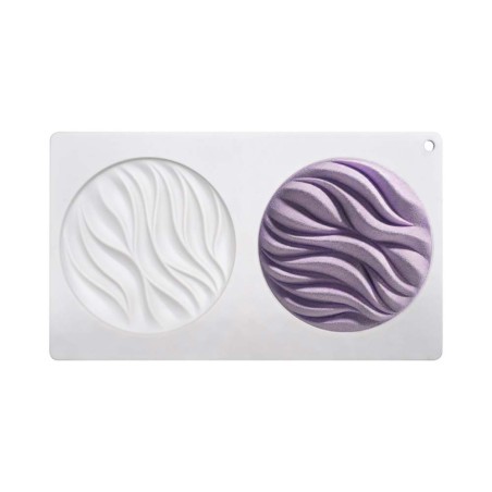 Waves Semifreddo Cake Topper Silicone Mold Diam.13,4cm 2cav.