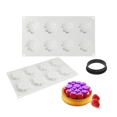 Basalt Semifreddo Cake Topper Silicone Mold D6xH1,3cm 6cav.