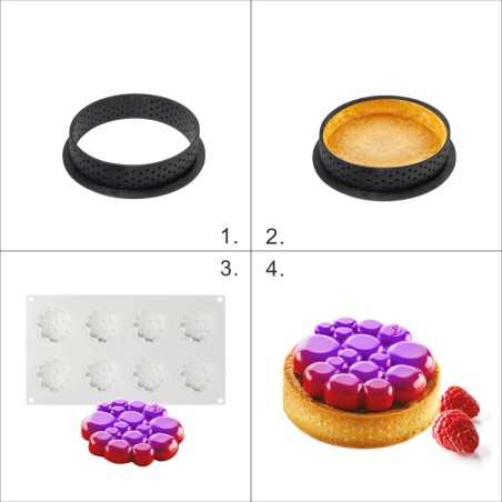 Basalt Semifreddo Cake Topper Silicone Mold D6xH1,3cm 6cav.