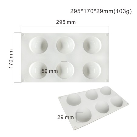 Sphere Silicone Mold D5,9cm cav.
