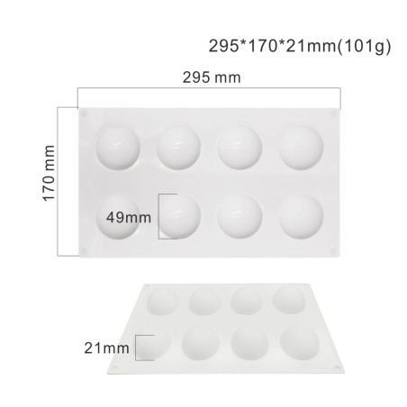 Sphere Silicone Mold D4,9cm cav.