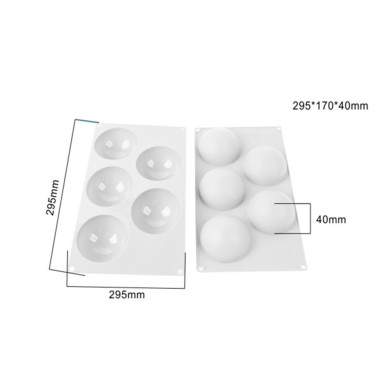 Sphere Silicone Mold D8cm 5cav.