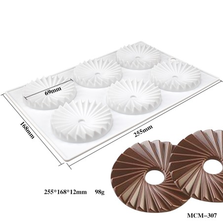 Torque Topper Silicone Mold D6,9cm 6cav.