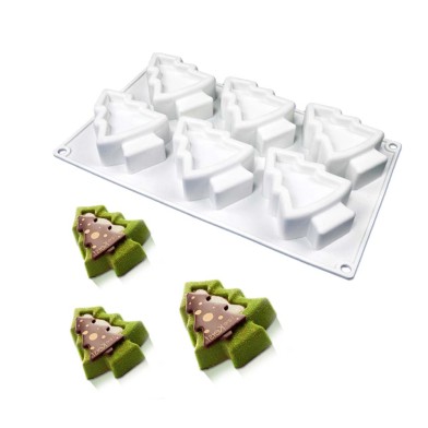 Oh Christmas Tree! Monoportion Silicone Mold 9,3xH6,8cm 6cav.