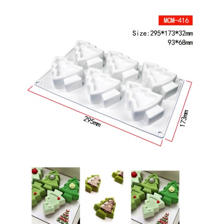 Oh Christmas Tree! Monoportion Silicone Mold 9,3xH6,8cm 6cav.