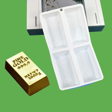 Gold Bar Silicone Mold 11,5xH5,8cm 4cav.