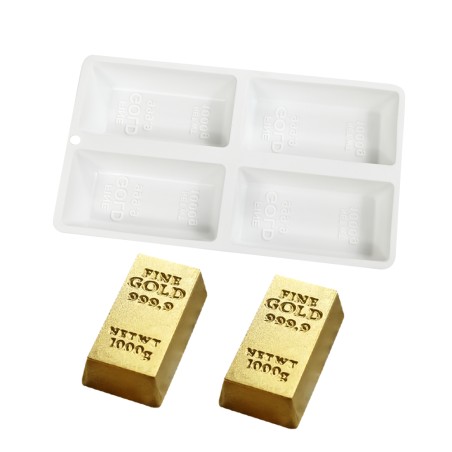 Gold Bar Silicone Mold 11,5xH5,8cm 4cav.