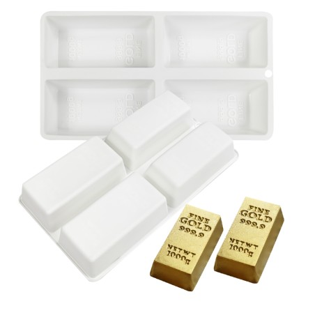 Gold Bar Silicone Mold 11,5xH5,8cm 4cav.