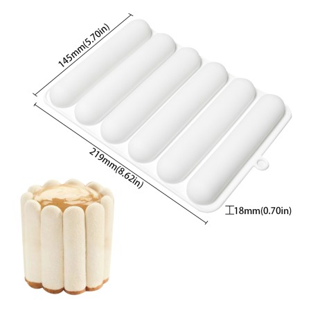 Savoiard Biscuit Silicone Mold 13,7xH2,3cm 6cav.