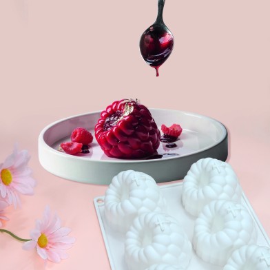 Raspberry Silicone Mold for Ice Cream & monoportions 6,5xH5,8cm 6cav.