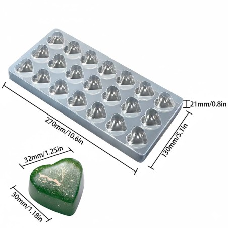 Hearts PET Chocolate  Mold 3,5x3,5cm 21cav.