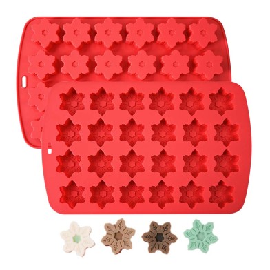 Chocoflakes Silicone Mold for Snowflake bonbons Diam.4,5cm 16ml 24cav.