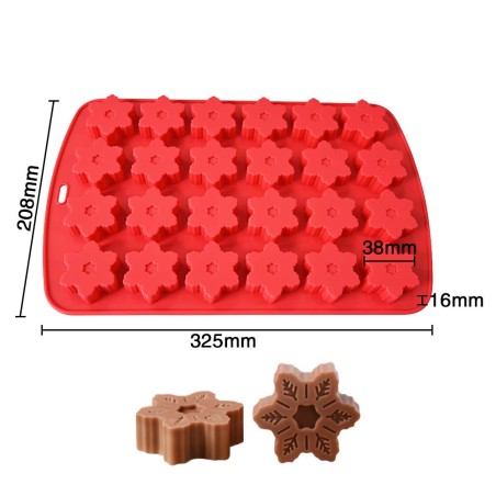 Chocoflakes Silicone Mold for Snowflake bonbons Diam.4,5cm 16ml 24cav.