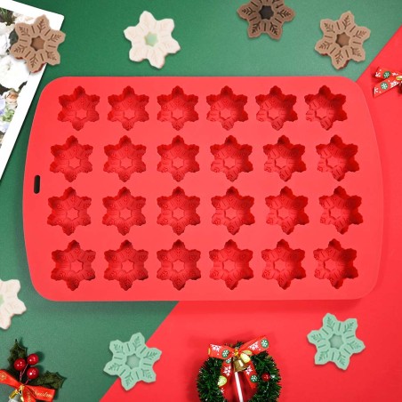 Chocoflakes Silicone Mold for Snowflake bonbons Diam.4,5cm 16ml 24cav.