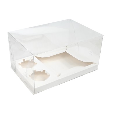 Clear Lid Combo Box for 2 cupcakes & 1 Bento Box