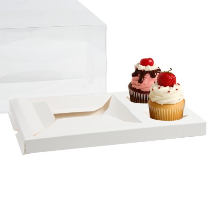 Clear Lid Combo Box for 2 cupcakes & 1 Bento Box