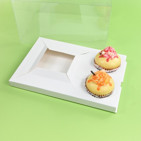 Clear Lid Combo Box for 2 cupcakes & 1 Bento Box
