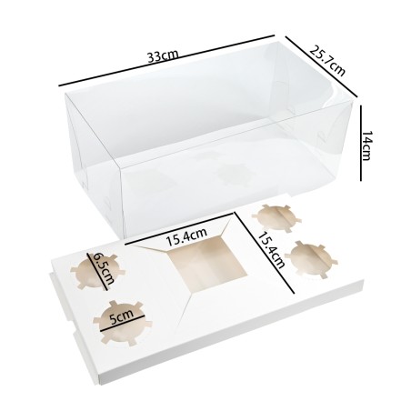 Clear Lid Combo Box for 4 cupcakes & 1 Bento Box