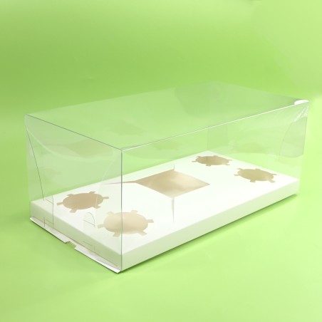 Clear Lid Combo Box for 4 cupcakes & 1 Bento Box